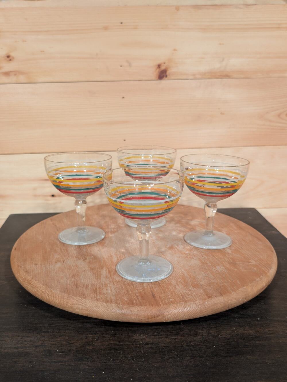 Vintage Set of 4 Anchor Hocking Fiesta Go-Along Sherbet Glasses - MINT